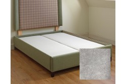 Bespoke Single Flush Top Guernsey Bed Base Marbled Velvet Silver EX