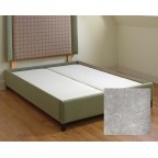 Two Single Flush Top Guernsey Bed Bases Marbled Velvet Silver EX