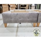 Bespoke Single Flush Top Guernsey Bed Base Marbled Velvet Silver EX